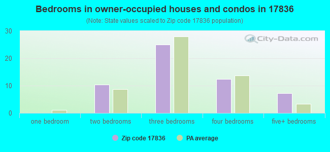 Bedrooms in owner-occupied houses and condos in 17836 