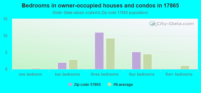 Bedrooms in owner-occupied houses and condos in 17865 