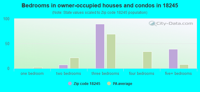 Bedrooms in owner-occupied houses and condos in 18245 
