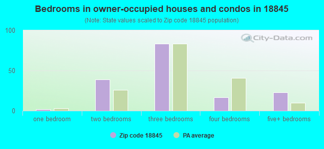 Bedrooms in owner-occupied houses and condos in 18845 