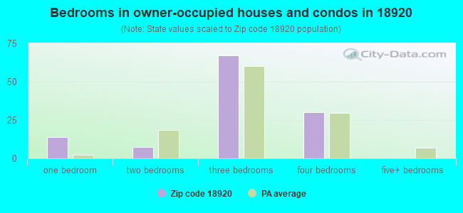 Bedrooms in owner-occupied houses and condos in 18920 