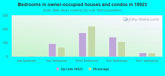 Bedrooms in owner-occupied houses and condos in 18923 