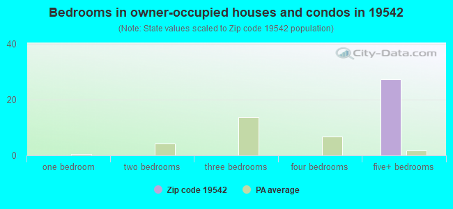 Bedrooms in owner-occupied houses and condos in 19542 