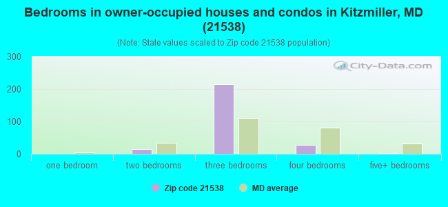 Bedrooms in owner-occupied houses and condos in Kitzmiller, MD (21538) 