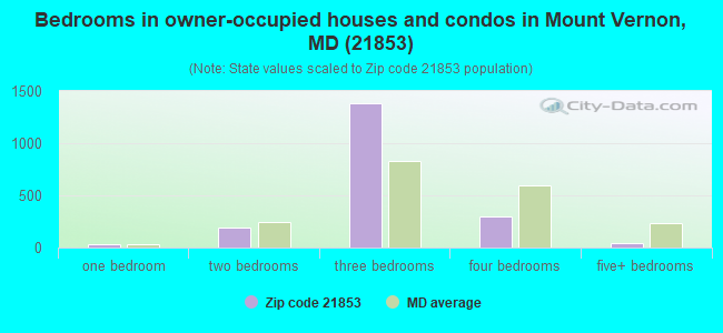 Bedrooms in owner-occupied houses and condos in Mount Vernon, MD (21853) 