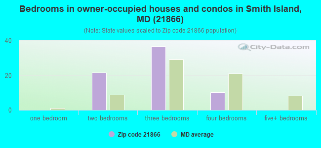 Bedrooms in owner-occupied houses and condos in Smith Island, MD (21866) 