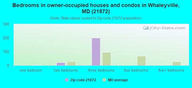 Bedrooms in owner-occupied houses and condos in Whaleyville, MD (21872) 