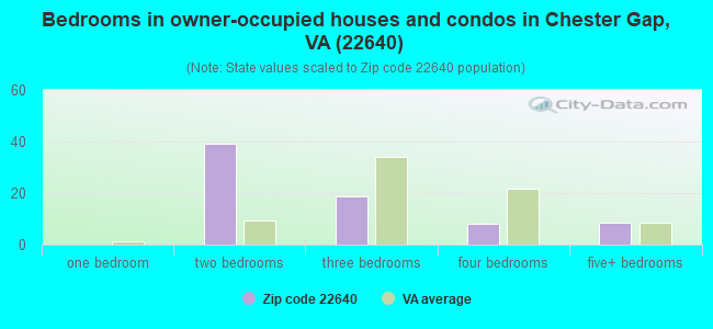 Bedrooms in owner-occupied houses and condos in Chester Gap, VA (22640) 