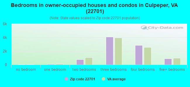 Bedrooms in owner-occupied houses and condos in Culpeper, VA (22701) 