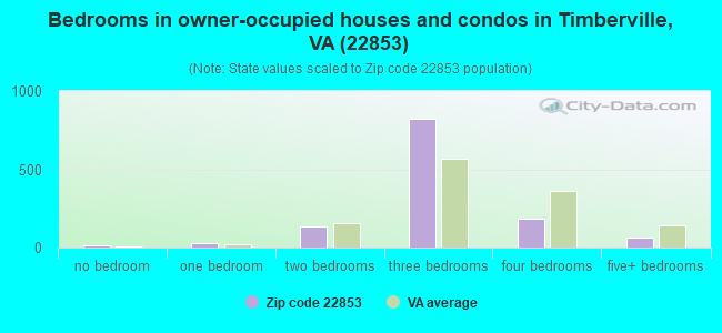 Bedrooms in owner-occupied houses and condos in Timberville, VA (22853) 