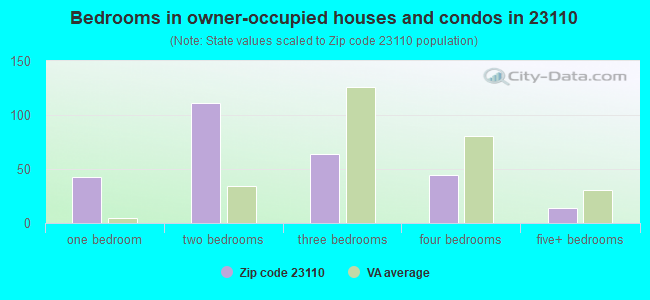 Bedrooms in owner-occupied houses and condos in 23110 