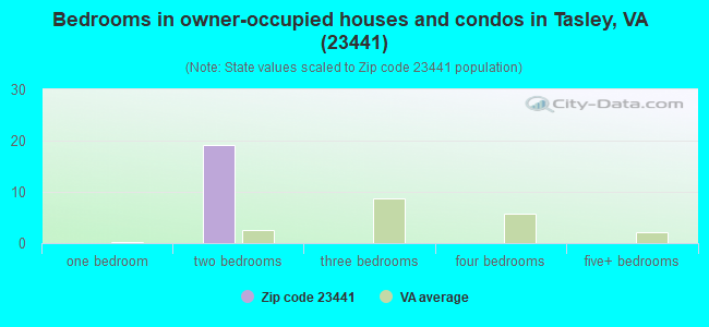 Bedrooms in owner-occupied houses and condos in Tasley, VA (23441) 