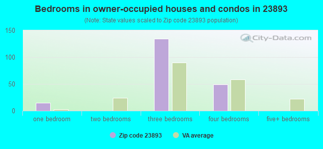 Bedrooms in owner-occupied houses and condos in 23893 