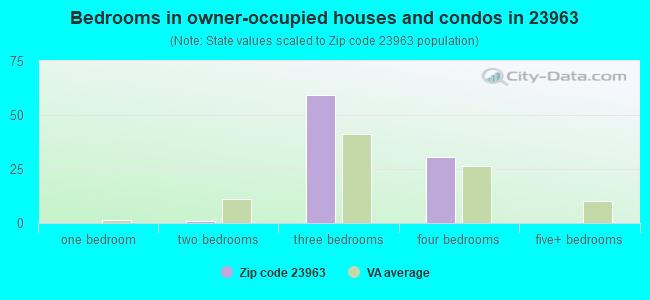 Bedrooms in owner-occupied houses and condos in 23963 