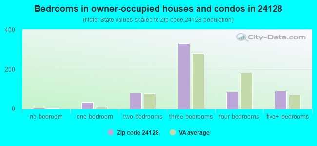 Bedrooms in owner-occupied houses and condos in 24128 