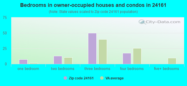 Bedrooms in owner-occupied houses and condos in 24161 