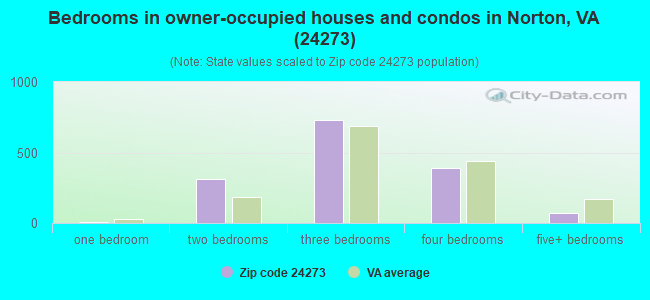 Bedrooms in owner-occupied houses and condos in Norton, VA (24273) 
