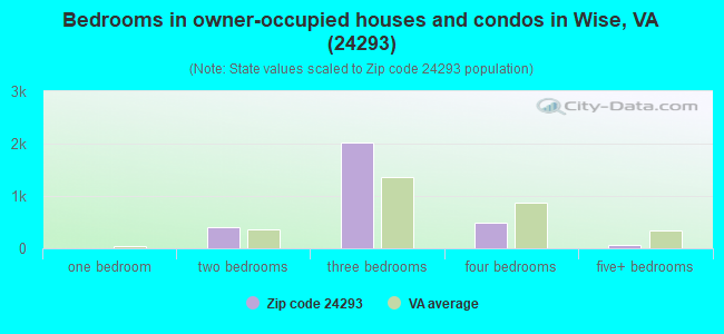 Bedrooms in owner-occupied houses and condos in Wise, VA (24293) 