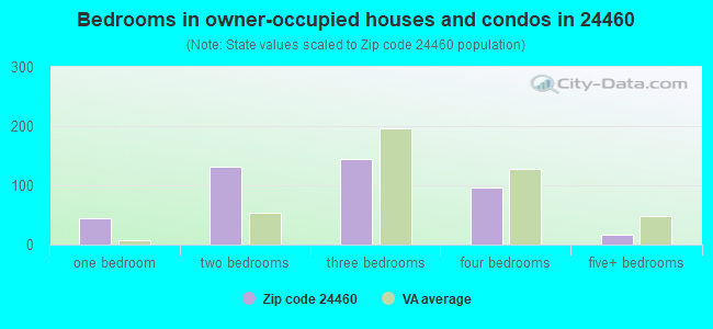 Bedrooms in owner-occupied houses and condos in 24460 