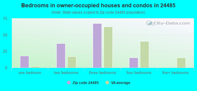 Bedrooms in owner-occupied houses and condos in 24485 