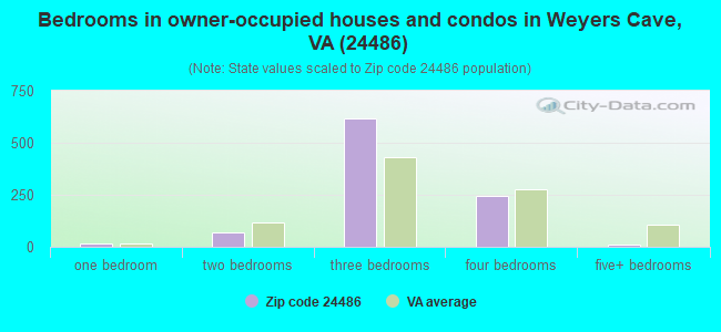 Bedrooms in owner-occupied houses and condos in Weyers Cave, VA (24486) 