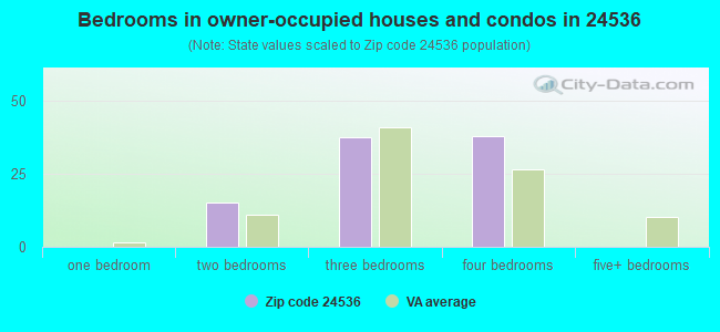 Bedrooms in owner-occupied houses and condos in 24536 