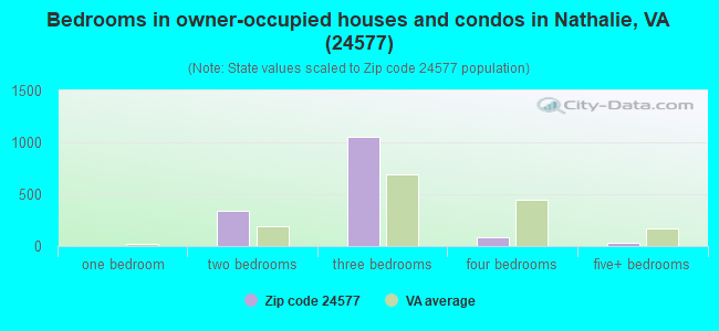 Bedrooms in owner-occupied houses and condos in Nathalie, VA (24577) 