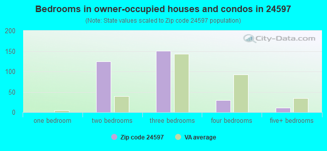 Bedrooms in owner-occupied houses and condos in 24597 