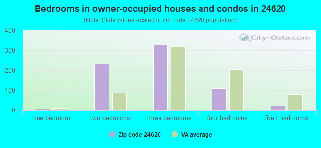 Bedrooms in owner-occupied houses and condos in 24620 