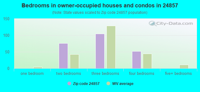 Bedrooms in owner-occupied houses and condos in 24857 