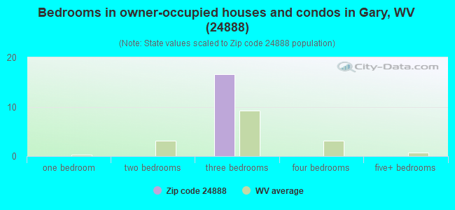 Bedrooms in owner-occupied houses and condos in Gary, WV (24888) 