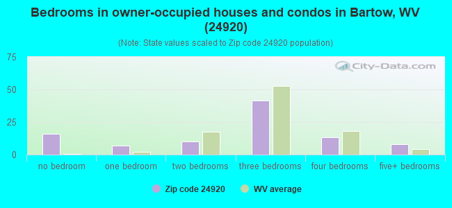 Bedrooms in owner-occupied houses and condos in Bartow, WV (24920) 