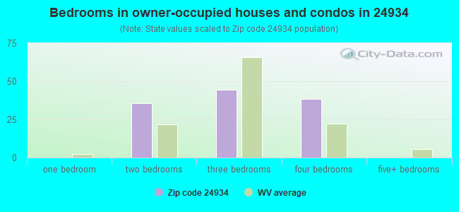 Bedrooms in owner-occupied houses and condos in 24934 