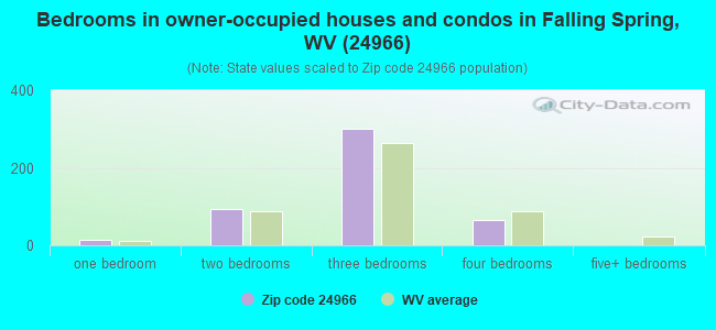 Bedrooms in owner-occupied houses and condos in Falling Spring, WV (24966) 