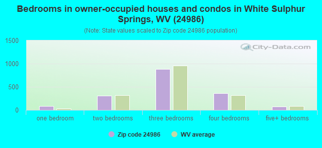 Bedrooms in owner-occupied houses and condos in White Sulphur Springs, WV (24986) 