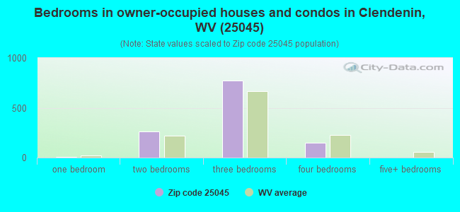 Bedrooms in owner-occupied houses and condos in Clendenin, WV (25045) 