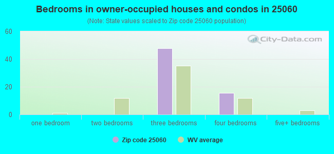 Bedrooms in owner-occupied houses and condos in 25060 