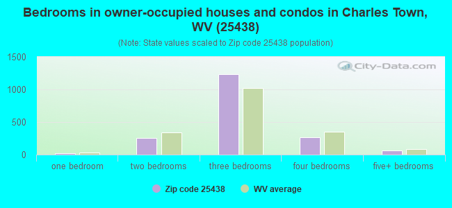 Bedrooms in owner-occupied houses and condos in Charles Town, WV (25438) 