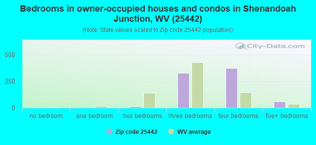 Bedrooms in owner-occupied houses and condos in Shenandoah Junction, WV (25442) 