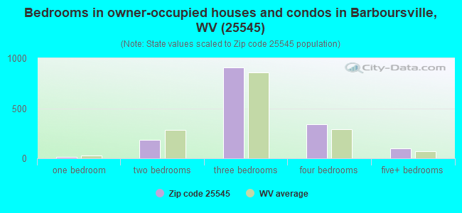 Bedrooms in owner-occupied houses and condos in Barboursville, WV (25545) 