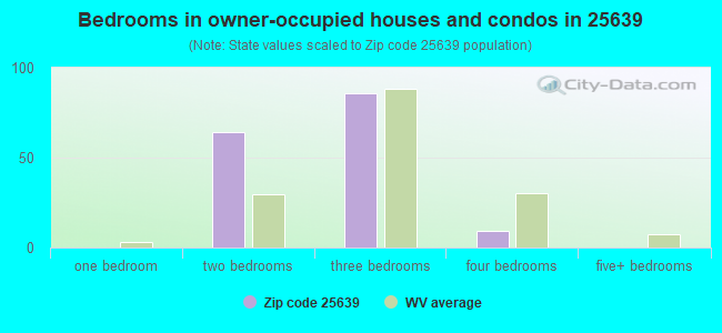 Bedrooms in owner-occupied houses and condos in 25639 
