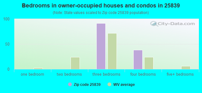 Bedrooms in owner-occupied houses and condos in 25839 