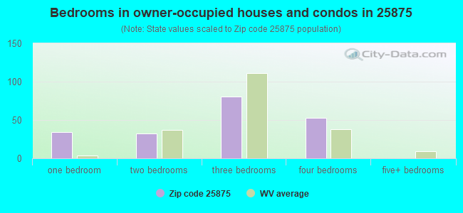 Bedrooms in owner-occupied houses and condos in 25875 