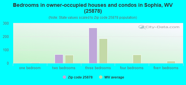 Bedrooms in owner-occupied houses and condos in Sophia, WV (25878) 