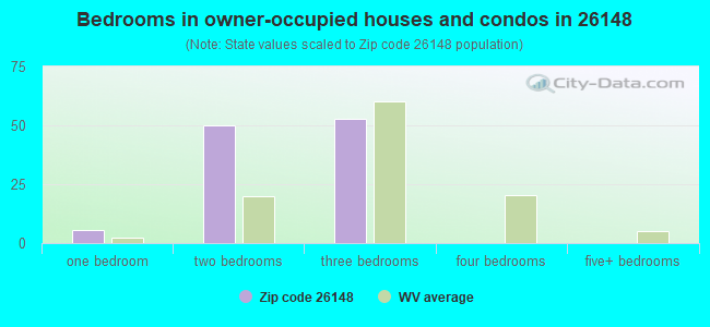 Bedrooms in owner-occupied houses and condos in 26148 