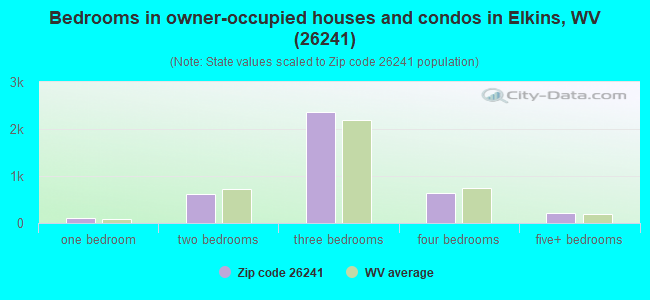 Bedrooms in owner-occupied houses and condos in Elkins, WV (26241) 