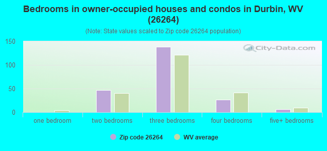 Bedrooms in owner-occupied houses and condos in Durbin, WV (26264) 