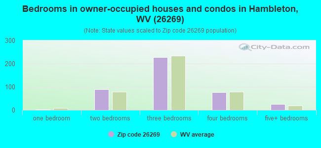 Bedrooms in owner-occupied houses and condos in Hambleton, WV (26269) 