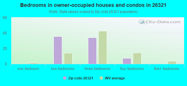 Bedrooms in owner-occupied houses and condos in 26321 