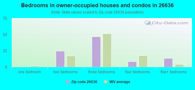 Bedrooms in owner-occupied houses and condos in 26636 